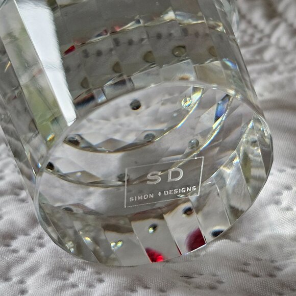 Crystal Cupcake Figurine With Red Gem Cherry & Multicolor Accents - Picture 3 of 5